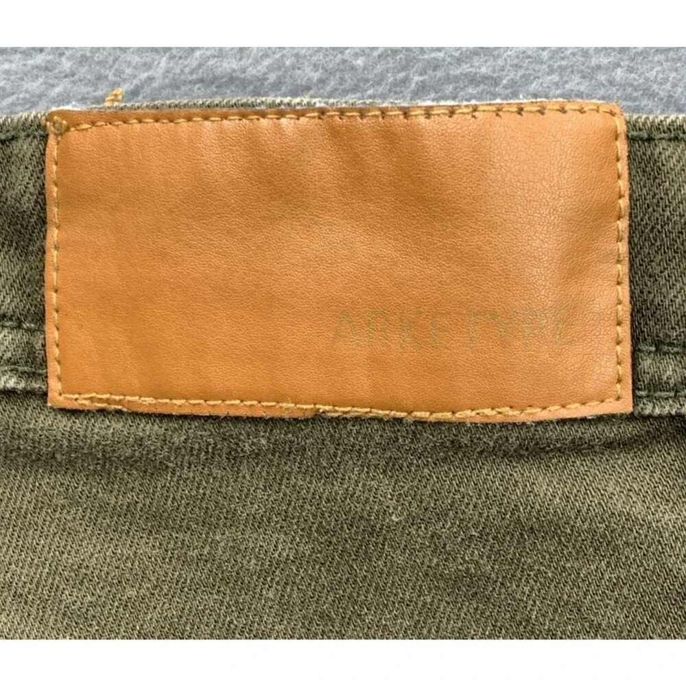 Arketype Denim Jeans Men's Destroyed Hip Hop Street Green Size 38X34